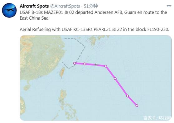 最新！美軍兩架B-1B轟炸機被曝現身東海上空(pic1)