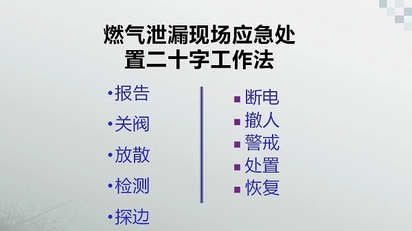 燃氣泄漏現場應急處置二十字工作法(pic2)